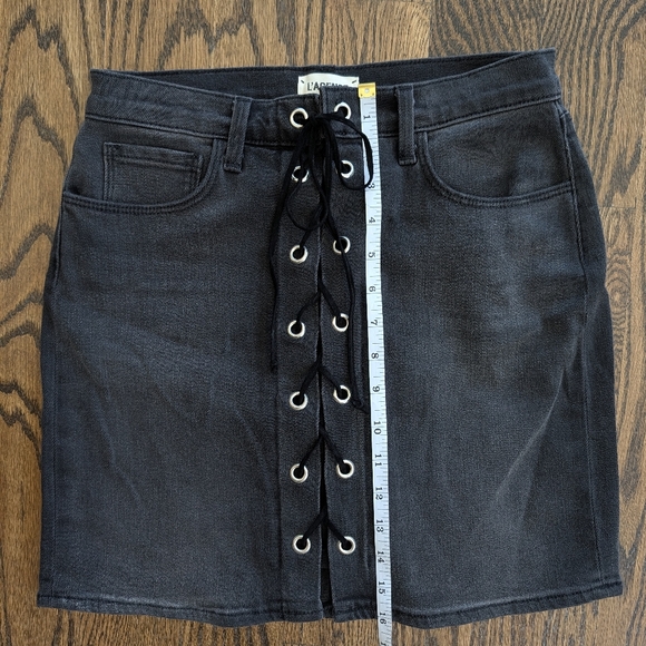 L'AGENCE Charcoal Jean Lace-Up Skirt - Picture 4 of 6